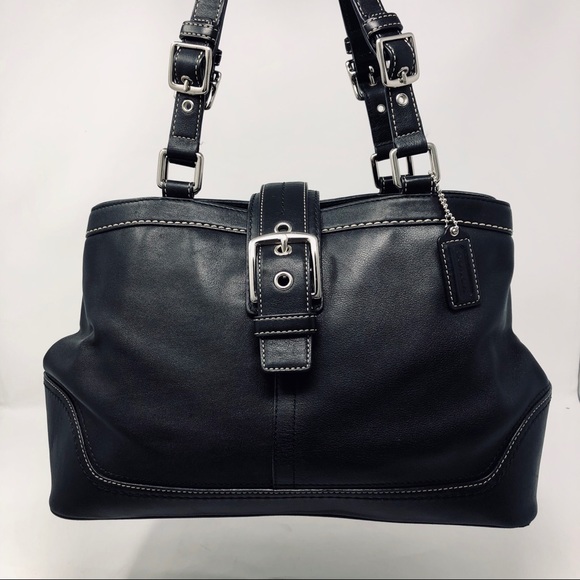 Coach Handbags - Coach Hampton RARE Leather Satchel Handbag
